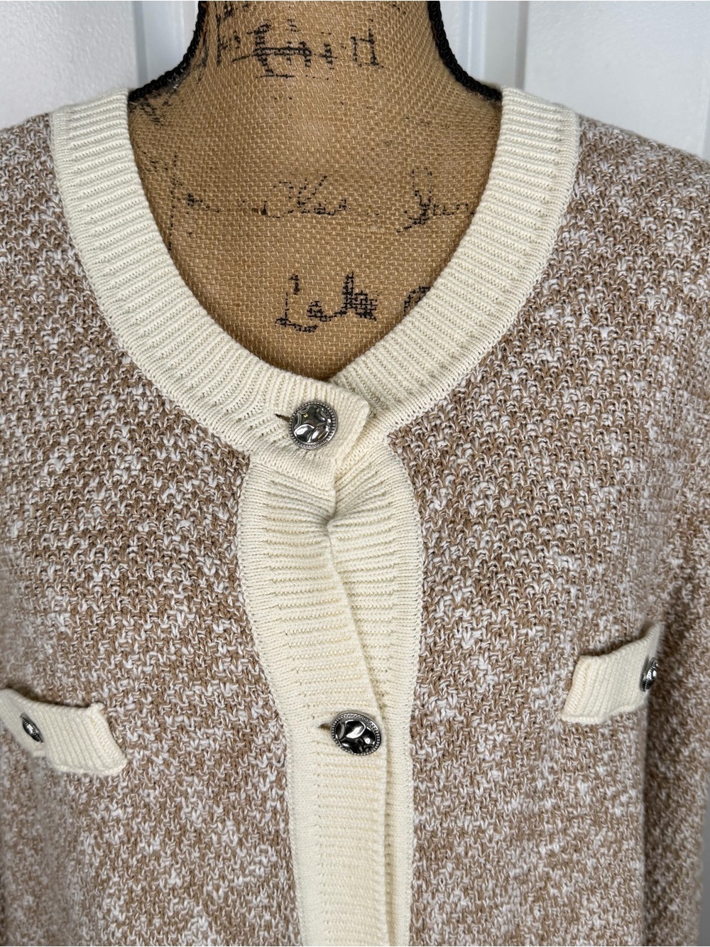 J.Jill 2X 100% Cotton Marled Cardigan Sweater Jacket NWOT - Picture 4 of 12